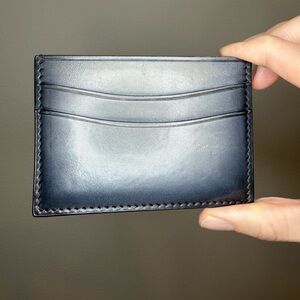 Elegant Blue Genuine Leather Card Holder